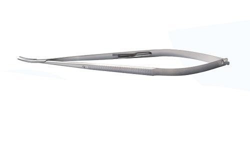 140 Mm 눈 바늘 홀더, 자물쇠를 가진 눈 수술 계기에 의하여 구부려지는 끝